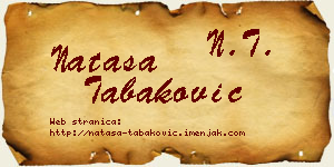Nataša Tabaković vizit kartica